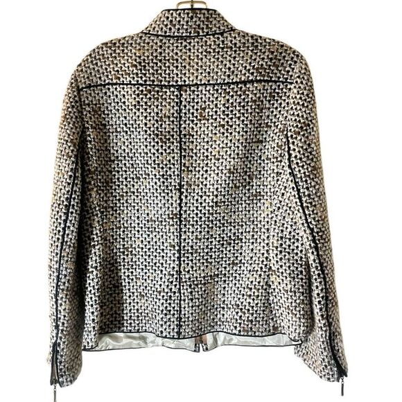 ECCOCI Wool Blend Chanel Style Zip Front 4 Front Pockets Lined Sz 10 Very Good U - Picture 4 of 5